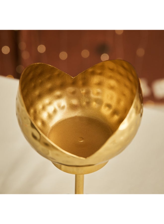 Home Box Hammered Gold Decorative Candleholder for Home - Image 3